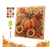 Conjuntos de arte de perlas otoñales para adultos de calabaza | Juego de pintura de perlas para manualidades de Thank, se puede utilizar en el armario de entrada y la pared del salón