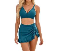 Conjuntos De Bikini,Bohemio Bañadores clásico Tankinis Biquini Playa Vacaciones Conjunto Ruched Moderno Material Deportivo Elástico para Surf y Natación Activa