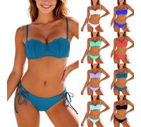Conjuntos De Bikini Traje baño Dos Piezas Verano Sexy Deportivo Bikinis Swimwear Reductor Estampado Conjunto Ruched Moderno Diseño Playa y Piscina Ideal para Fiestas Playeras