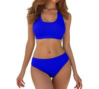 Conjuntos de Bikinis para Mujer Push Up con Relleno Ajustable Dos Piezas Ropa Baño Bañador Tankini Básico Diseño Bandeau Moderno Talla Grande Vacaciones en la Playa