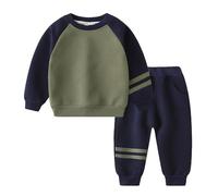 Conjuntos de Dos Piezas con Diseño de Dinosaurios Animados para Niños Ropa Informal de Manga Larga para Pequeños (Army Green, 18-24 Months)