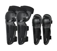Conjuntos de Equipo de protección para niños, Rodilleras y Coderas Ajustables anticaídas, Protectores de Carreras para Patinaje, Ciclismo, Motocross, Todoterreno, Enduro y Scooter,Black-Set