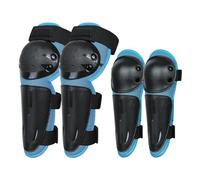 Conjuntos de Equipo de protección para niños, Rodilleras y Coderas Ajustables anticaídas, Protectores de Carreras para Patinaje, Ciclismo, Motocross, Todoterreno, Enduro y Scooter,Blue-Set