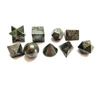 Conjuntos de geometría sagrada de 9 piedras de hematita Prajet con símbolos de los 9 planetas. Sanación Reiki y cristaloterapia.