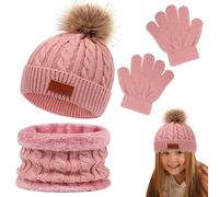 Conjuntos de Gorros y Guantes de Invierno para niños,Conjunto de Bufanda, Guantes y Gorro | Gorro de Invierno de para niños,Bufandas Guantes Accesorios Corbata Cuello Gorro cálido Abrigo para