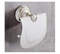 Conjuntos de herrajes para baño Conjunto de accesorios de baño Conjunto de aluminio conjuntos de hardware de baño tallado Toalla, soporte de papel Titular de cepillo de inodoro blanco y oro ( Color :