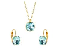 Conjuntos de joyas de circonia for boda, collar con colgante geométrico de acero inoxidable, bisutería(Silver,H)