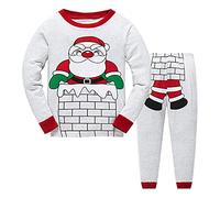 Conjuntos de Navidad para niños pequeños, niñas y niños, Cuello Redondo, Manga Larga, Pijama de Papá Noel, Ropa de Dormir, Camiseta, Pantalones, Conjunto de Ropa de 2 uds. del Barca Niños Impermeable