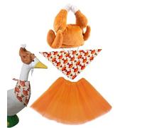 Conjuntos de Pato de Porche - Ropa de Estatua de Gansos de césped de Fibra de poliéster | Adorable Headwear Tutu BAB Bib Otoño Estatuas de Accesorios | Decoración del jardín de Arte del césped