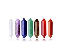 Conjuntos de piedra de cristal curativo 7 Chakra Natural claro cuarzo amatista verde aventurina ojo de tigre cornalina piedra roja Reiki Puntos de gemas Equilibrio Energía Meditación Terapia