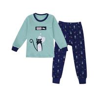Conjuntos de Pijama de Mezcla de algodón para niños y niñas, Camiseta de Manga Corta con Corte Largo, Ropa de Dormir de 2 Piezas El Niño del De Rallas Libro