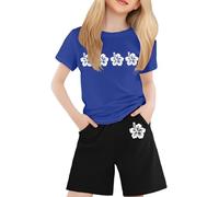 Conjuntos de Ropa para niños Conjunto 2 Piezas espectáculo Danza del Vientre Camiseta Corta y Pantalones Deportivos Traje algodón Deportiva 1 a 6 años
