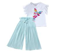 Conjuntos de Ropa para niños Conjunto 2 Piezas Estampada Verano Flores Chaleco Sin Mangas Pantalones Cortos Trajes Primavera Acanalado Algodón Deportiva 1 a 6 años