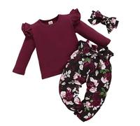 Conjuntos de Ropa para niños Traje algodón Estampada Verano Flores Camiseta Corta y Pantalones Deportivos Cortos Manga 6-13 Años