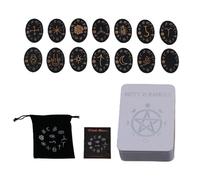 Conjuntos de runas de bruja, conjunto de piedras rúnicas | 14 runas y libro de madera | Conjunto con guía para adivinación mística, conjunto completo de runas de bruja para prácticas wiccanas