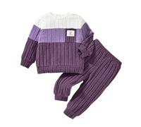 Conjuntos de Suéter y Pantalón de Invierno para Niño Ropa Cómoda con de Punto Dos Piezas Infantil (Purple, 2-3 Years)