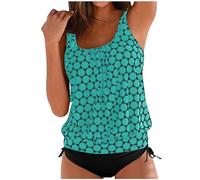Conjuntos De Tankini para Mujer Elegante Traje De Baño Dos Piezas con Control Barriga Tankini para Mujer Traje Baño Dos Piezas con Control Abdomen Conjunto Bañadores Adelgazar Trajes