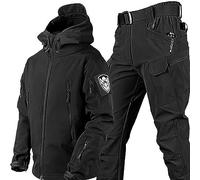 Conjuntos de traje de combate del ejército impermeables genéricos, chaqueta táctica para hombre y pantalón, trajes de capa dura militar suave, uniforme de camuflaje - Ideal para actividades al aire