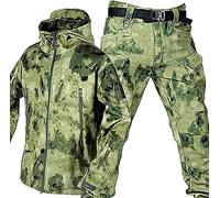 Conjuntos de traje de combate del ejército impermeables genéricos, chaqueta táctica para hombre y pantalón, trajes de capa dura suave militar, uniforme de camuflaje - Ideal para actividades al aire