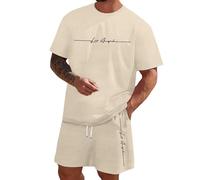 Conjuntos Deportivos Hombre, Drip Deportivas Running Manga Corta Camiseta Poliester E Pantalones Cortos, Moda Montaña Divertido Baloncesto Gimnasio Verano Golf Ropa de Verano Hombre, M