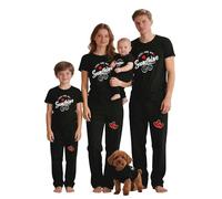Conjuntos Informales para Parejas y familias, cómoda Camiseta y pantalón, Ropa Casual Diaria Ideal para casa y Vacaciones（Niño Negro12 11Y）