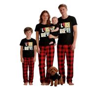 Conjuntos Informales para Parejas y familias, cómoda Camiseta y pantalón, Ropa Casual Diaria Ideal para casa y Vacaciones（Mascota Negro5 2XL）