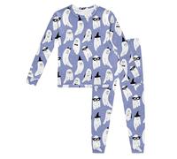Conjuntos y Conjuntos para niñas de 2 a 8 años, con Estampado Halloween, Cuello Redondo, Cintura elástica cómoda, Tela Suave, Ropa Interior bebés niños. Trajes De Danza Cristiana Color Azul