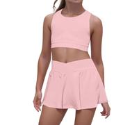 Conjuntos y conjuntos para niñas, ropa de juego para niños pequeños, conjunto de verano activo, chaleco, mono, ropa deportiva informal para niños de 4 a 7 años, cintura elástica cómoda Trajes Del Del