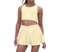 Conjuntos y conjuntos para niñas, ropa de juego para niños pequeños, conjunto de verano activo, chaleco, mono, ropa deportiva informal para niños de 4 a 7 años, cintura elástica cómoda Trajes Del Del