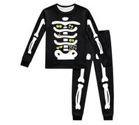 Conjuntos y Conjuntos para niños de 2 a 8 años, Pijama Manga Larga con Cuello Redondo Estampado Halloween, Ropa Interior cómoda pequeños. Traje Navideño