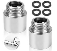 CONJURAIDE 2 extensiones de grifo de 1/2 pulgadas, acero inoxidable, extensión de 1/2 pulgadas, 20 mm, accesorio de rosca de agua con arandelas planas para grifos, válvulas de esquina, cabezales de