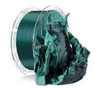 Conjure Filamento PLA Silk, Filamento PLA 1.75 mm Bicolor Negro-Verde, Filamento Impresora 3D Silk PLA, 1 kg