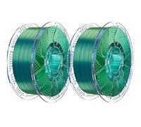 Conjure Filamento PLA Silk Set, Filamento PLA 1.75 mm Bicolor Azul-Verde, Filamento Impresora 3D Silk PLA, 2 kg (2×1 kg)