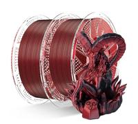 Conjure Filamento PLA Silk Set, Filamento PLA 1.75 mm Bicolor Negro-Rojo, Filamento Impresora 3D Silk PLA, 2 kg (2×1 kg)