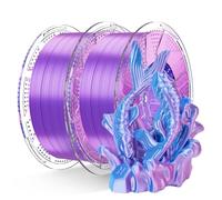Conjure Filamento PLA Silk Set, Filamento PLA 1.75 mm Bicolor Rosa Oscuro-Azul Cielo, Filamento Impresora 3D Silk PLA, 2 kg (2×1 kg)