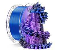 Conjure Filamento PLA Silk Tricolor, Filamento PLA 1.75 mm Negro-Azul-Morado, Filamento Impresora 3D Multicolor Silk PLA, 1 kg
