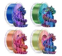 Conjure Filamento PLA Silk Tricolor Set Multicolor, Filamento PLA 1.75 mm Silk PLA para Impresora 3D, 4 kg (4×1 kg)