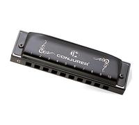 CONJURER Harmonica Key of C, 10 agujeros 20 tonos Stanadard Diatonic Blues armónica con estuche, arpa de órgano bucal para principiantes, adultos, niños, profesionales, estudiantes, amigos, (negro)