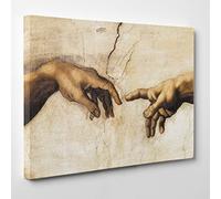ConKrea Cuadro sobre lienzo - Listo para colgar - Miguel Ángel - La Creación - Capilla Sixtina - Museo Vaticano Roma Arte - 30 x 40 cm - Sin marco - (Cód.120)