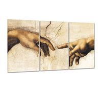 ConKrea Cuadro sobre lienzo - listo para colgar - Miguel Ángel - La Creación - Capilla Sixtina - Museo Vaticano Roma - Arte - 100 x 50 cm (cod.120)