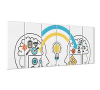 ConKrea Cuadro sobre lienzo - Listo para colgar - Motivacional creatividad - Ideas Idea Psicología - Marketing - 190 x 70 cm (cod.2429)