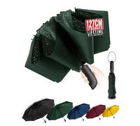 Conlun Paraguas Plegable Antiviento Compacto - Invertido de Plegado Automático verde a Prueba de Viento para Hombres, Tejido 210T Abarca 127cm Paraguas Grande de 10 Varillas