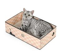 Conlun Rascador para Gatos con Cartón Caja, 1 Unidad, Grande, Cuadros