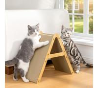 Conlun Rascador para Gatos de Cartón Corrugado 2 en 1 Vertical o Plano, Alfombra Rascadora Reversible y Protector de Sofá para Gatitos hasta 5kg, Talla Pequeña