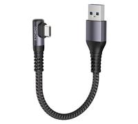 CONMDEX Cable de carga USB C de 10 Gbps, ángulo de 30 cm, USB 3.1 Gen 2 tipo C Android Auto 3.1 A, QC3.0 USB A a C, compatible con iPhone 17/16 Pro Samsung Note20 Galaxy S25/S24/S23 Pixel 10/9 M4