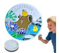 Conmemorative Coin, Capybara Collectible, Acrylic Protective Box, Souvenir Keepsake, Uniques Gift for Friends Family Birthday Christmas, Home Decor Display, 1 Piece, 0.1 Inches