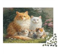 Conmovedores Retratos de Familia Felina 1000 Piezas Rompecabezas para Adultos para Amantes O Amigos Imposable 1000pcs (75x50cm)