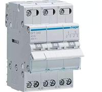 Hager Conmutador modular SFT340 – 3 polos, 40 A – Común arriba (I-0-II)