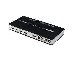 Conmutador 4x1 HDMI y divisor de audio UHD, 4K, 3D, HDMI 2.0, ARC Toslink + RCA.