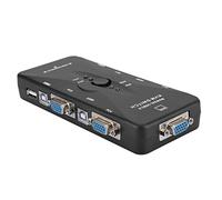 Conmutador adaptador Box Hub USB VGASVGA de 4 puertos para teclado ratón PC, pantalla de estado monitor LED para oficina doméstica